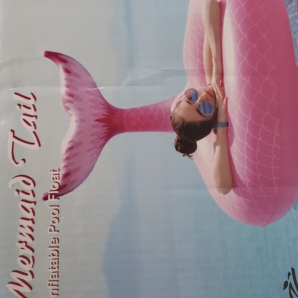 New Giant Inflatable Mermaid Tail Pool Float - Picture 2 of 8